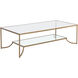 Kessler 65 X 33 inch Clear / Antique Gold Coffee Table